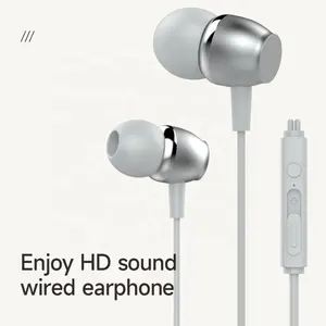 Hotriple E4 iyi ses 3.5mm Metal kulak içi 1.2 metre kablolu kulaklık Handfree çağrı düğmesi ve ses kontrol düğmesi ile özel