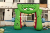 Arche gonflable géante en forme de chat pour Halloween, idéale pour la publicité et la décoration extérieure des bars et événements festifs