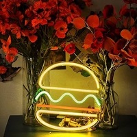IMEGINA Letreros de Neón LED Personalizados Hechos a Mano con Logotipo, Publicidad Personalizable para Interiores/Exteriores, Decoración de Pared para Hamburgueserías y Edificios