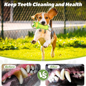 Giocattolo Interattivo per Cani: Simpatico Rana di Peluche con Corda Annodata, Gioco Sonoro per Tiro alla Fune, Giocattolo Rompicapo per la Pulizia dei Denti - Product Image 5