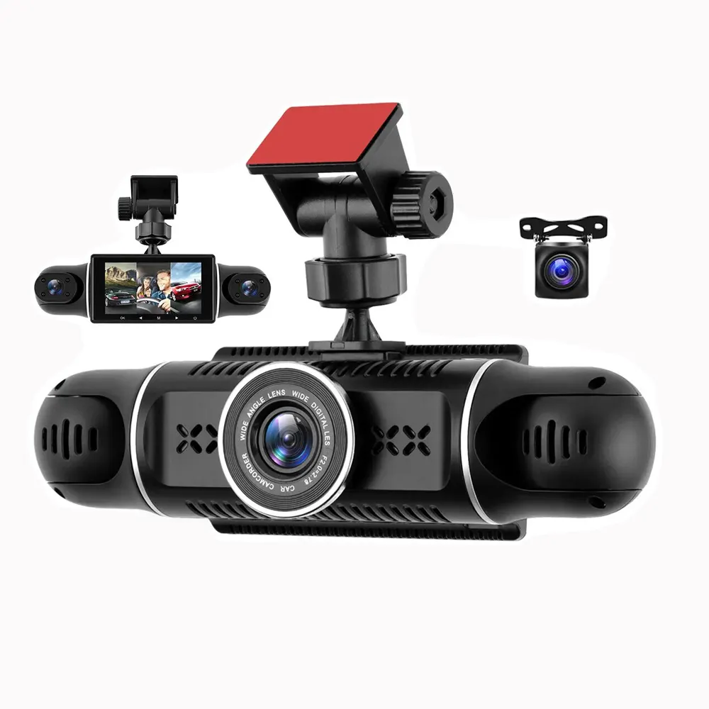 Korfra Voor En Achter Dvr Dashcam 4K 1080P Nachtzicht Auto Dashboard Camera Met Vier Lens 3.39 Inch Ips Scherm + Wifi + G-Sensor