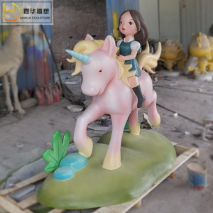 Escultura de Unicornio de Fibra de Vidrio para Niña, Figura Decorativa para Exteriores, Modelo Personalizado - Product Image 3