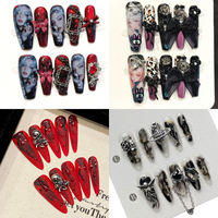 10 pièces/boîte – Ongles artificiels 3D en acrylique faits main au design unique pour Halloween – Vente en gros de faux ongles de haute qualité pour les fêtes