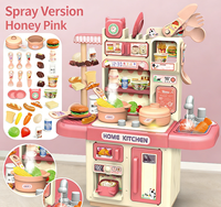 Mini-cuisine pour enfants, ensemble de jeu de simulation de cuisine, jeu d'imitation avec sortie d'eau, coffret cadeau éducatif d'anniversaire