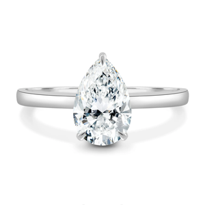 Chine dropshipping 18k or pur blanc 2ct D VVS émeraude rayonnante ovale poire coeur fantaisie moissanite bague <span class=keywords><strong>solitaire</strong></span> pour la vente en gros - Product Image 2
