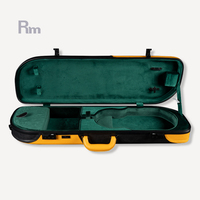 Étui rigide de luxe en fibre de verre pour violon, étui en cuir de haute qualité, antichoc, portable, pour violon 4/4 avec doublure en velours
