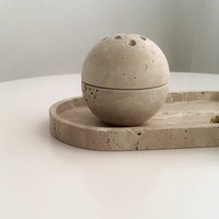 Brûleur d'encens en travertin poli de style nordique moderne, durable, pour la décoration de la maison, appartement, salon, chambre, salle à manger, villa, bureau