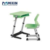 Table d'école secondaire, pupitre réglable, chaise et table en plastique durables et robustes pour une utilisation en classe