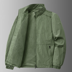 Chaqueta <span class=keywords><strong>de</strong></span> hombre primavera otoño 2025, gabardina informal holgada con cuello levantado y cierre <span class=keywords><strong>de</strong></span> cremallera frontal <span class=keywords><strong>de</strong></span> gran tamaño para jóvenes - Product Image 2