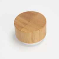 Juego de Frascos Cosméticos Vacíos de Vidrio Esmerilado Ecológicos, Personalizables al por Mayor, con Tapa de Bambú y Cierre de Rosca, con Logotipo Personalizado para el Cuidado de la Piel