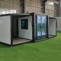 Maisons Conteneurs Pliantes Préfabriquées Intégrées à Double Aile Extensible Contemporaines 40 pieds 20 pieds pour Bureau Chambre Hôtel Export International