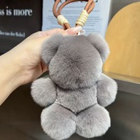 Nouveau porte-clés ours mignon et tendance, pendentif en fausse fourrure de lapin douce, décoration pour sac à main, breloque, ornement, accessoire de voiture, porte-clés