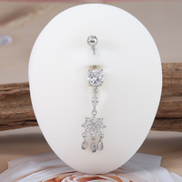 Anneaux de nombril pendulants 14G en acier inoxydable, accessoires de piercing corporel pour femmes, parfaits pour l'été, la plage et les fêtes à la piscine