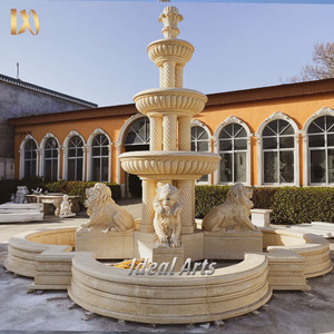 Grande <span class=keywords><strong>fontaine</strong></span> à plusieurs niveaux en marbre beige pour l'extérieur, style européen, <span class=keywords><strong>fontaine</strong></span> en pierre pour la <span class=keywords><strong>d</strong></span>écoration de villa et de jardin - Product Image 5