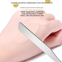 Spatule cosmétique en acier inoxydable en forme de cœur pour fond de teint, crème liquide, maquillage, avec étui en cuir