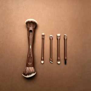 Pinceau de maquillage multifonction portable 10-en-1, pinceau plat angulaire pour fond de teint, application de produits cosmétiques en crème ou liquide - Product Image 5