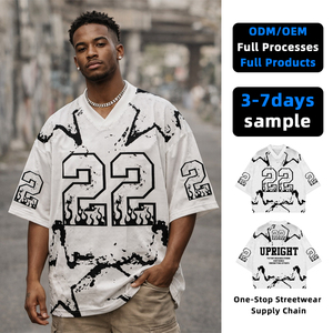 Top Ranking Men's Casual Hip Hop T-<b>shirts</b> Spandex/Polyester Knitted 200g Digital Printing Quick Dry OEM Service Custom <b>Patchwork</b> - Product Image 1