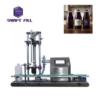 Machine de remplissage anti-mousse haute précision semi-automatique à tête unique avec convoyeur pour eau minérale et boissons