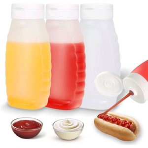 Wholesale Upside Down Convert Plastic Squeeze Bottle for Ketchup Honey Hot <b>Sauce</b> & Jelly with Flip Top Cap 373ml - Product Image 1