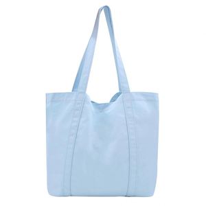Large Long-Handle Cotton <b>Tote</b> <b>Bag</b> Eco-Friendly Recyclable <b>Canvas</b> Fashion Reusable <b>Plain</b> Design for Grocery Shopping - Product Image 2