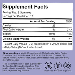 Gomitas de Creatina con Sabor a Bayas, Suplemento Energético para la Recuperación Muscular para Atletas y Entusiastas del Fitness, Apto para Veganos - Product Image 6