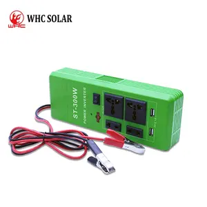 WHC通用插座转换器太阳能直流到交流110v 12v 300w逆变器便携式太阳能逆变器混合动力