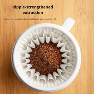 185mm pha cà phê đóng hộp lọc bán buôn tùy chỉnh dùng một lần giỏ cà phê Bộ lọc 1-4 cup Trắng lọc cà phê - Product Image 3