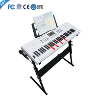 Portable 61-Key Electronic Keyboard with Lighting 200 Tones & 200 Rhythms Built-In Speaker for Students-BDMUSIC BD-670D