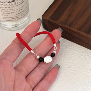 S925 Sterling Silver Braided Red Rope <b>Bracelet</b> For Women Simple <b>Adjustable</b> Jewelry Gift For Zodiac Year Personalized Accessories - Product Image 2