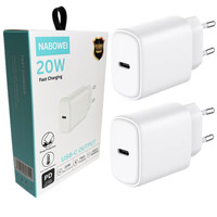 Chargeur rapide USB C PD 20W à prix avantageux, prise EU/US, adaptateur secteur mural Type C, charge rapide, chargeur de téléphone de voyage pour iPhone Samsung