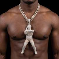 Pendentif personnalisé Hip Hop en argent 925 et moissanite, haute brillance, motif 3D, pour homme, style streetwear, cadeau, directement de l'usine