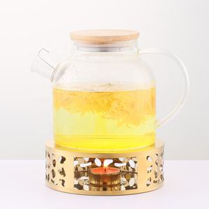 High End Black TeaPot Warmer Copper Gold Stainless Steel Tea Warmer with <strong>Tealight</strong> <strong>Holder</strong> - Product Image 5