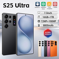 Smartphone S25 Ultra 5G Android 15 Layar HD 7,3 Inci RAM 16GB ROM 1TB Kamera 108MP 8800mAh Dual SIM Buka Kunci Wajah Sidik Jari