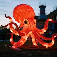 Lanterne géante LED en forme de pieuvre, lanterne du festival de Zigong, lumière étanche à motif animal marin pour la décoration d'événements de parcs d'attractions