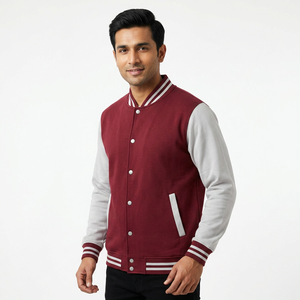 OEM Custom Logo Full Sleeve Blank Men's Varsity Jackets <b>Top</b> Quality Baseball Vintage Casual Wear Varsity Jackets for Men's - Product Image 1