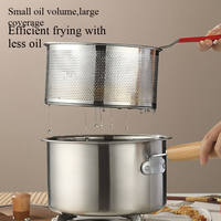 Friteuse en acier inoxydable 304, filtre en métal, outils de cuisine, tempura, frites, pot à soupe, stockage, grande capacité, lave-vaisselle