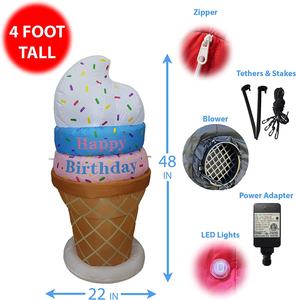 Cono de Helado Inflable de <span class=keywords><strong>4</strong></span> Pies de Altura con Luces LED Preiluminadas de Tres Colores para Decoración Interior y Exterior de Cumpleaños - Product Image 6