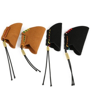 Fish Dart Finger Protectors Leather Black And Brown Outdoor Sports Hand Sleeves Unisex Lightweight Support - Product Image 1