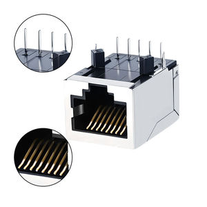 Rj45 מחבר נקבה cat7 lan כבל אבן מקשים 6p6c ציפוי p6c זהב ציפוי pa46 דיור צהוב/ירוק הוביל - Product Image 1