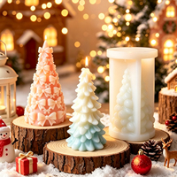 Moule en silicone pour bougie en forme de sapin de Noël, moule antiadhésif pour bougie, gypse, résine, artisanat DIY, décoration de Noël pour la maison, MOQ 10 pièces