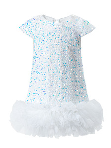 Vestido de <span class=keywords><strong>Princesa</strong></span> Rojo sin Mangas con Lentejuelas Estampadas hasta la Rodilla para Fiestas de Verano, Ropa para Niñas al por Mayor - Product Image 2