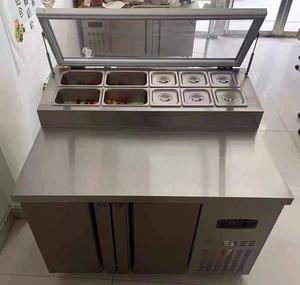 Comptoirs de préparation de réfrigérateur commerciaux Comptoirs de préparation de salade de pizza Préparateur Réfrigérateur Réfrigéré Pré Table <span class=keywords><strong>Saladette</strong></span> - Product Image 6