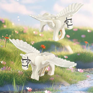 Pegasus Wings Warhorse Blocks Kits de construction de modèles militaires classiques pour enfants Black White Horse Parts New Magic Scene Bricks - Product Image 6