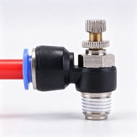 Vanne de régulation de vitesse pneumatique SL, filetage mâle 1/8'', 1/4'', 3/8'', 1/2'', régulateur de pression pour cylindre