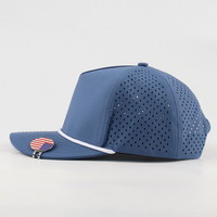 Casquette de baseball à carreaux vierges avec badge métallique personnalisé, casquette en polyester imperméable à 5 panneaux perforée au laser, idéale pour le quotidien