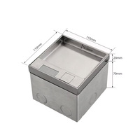 Prise de sol encastrée en marbre 105 EUR avec panneau métallique en acier inoxydable, 16A, USB-A, Type C, option RJ45, boîtier de prise de sol encastré CE