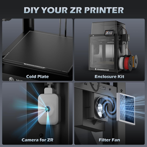 Imprimante 3D FDM CoreXY haute vitesse WonderMaker <span class=keywords><strong>ZR</strong></span> 300*300*300mm avec volume d'impression multi-couleurs, contrôle par application et caméra intelligente - Product Image 3
