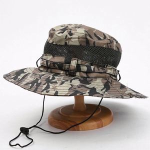Chapeau de pêcheur pour la montagne, le camping et les activités de plein air, en coton, à large bord, camouflage, protection solaire, chapeau seau - Product Image 2