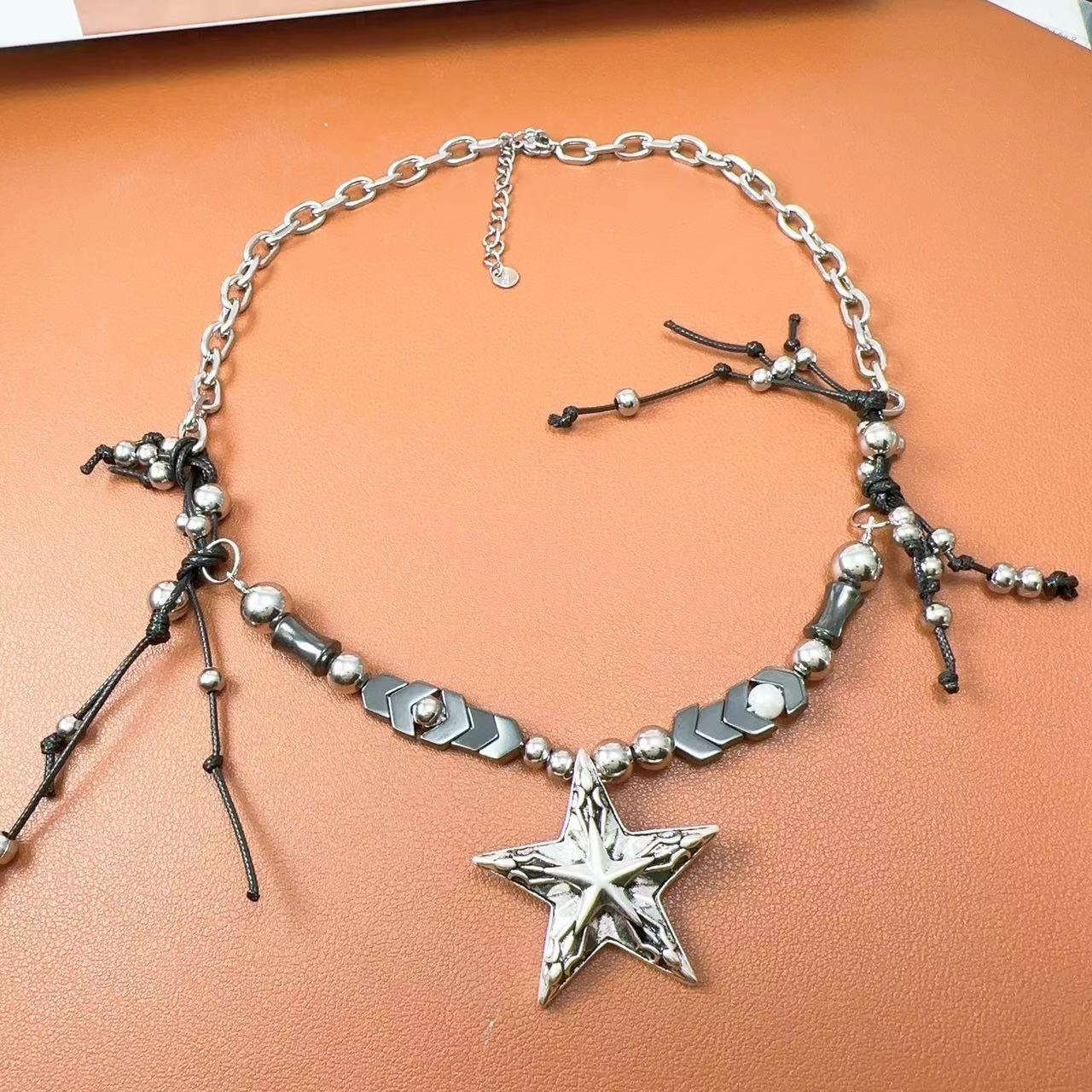 Spice Girl Y2k Five Star Awn Necklace Advanced Sense Super