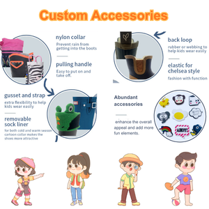 Bottes <span class=keywords><strong>de</strong></span> <span class=keywords><strong>pluie</strong></span> pour enfants personnalisées, imperméables et antidérapantes, avec semelle intérieure en EVA pour garçons et filles - Utilisation été/hiver/automne - Product Image 4